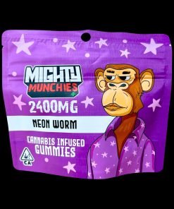 Mighty Munchies Neon Worm Cannabis Infused Gummies